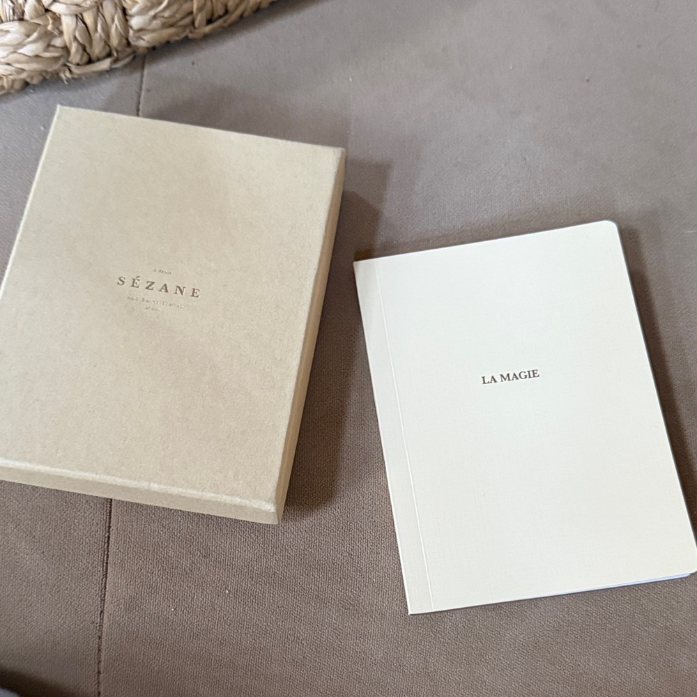 Sézane Tan Box with Cream Notebook